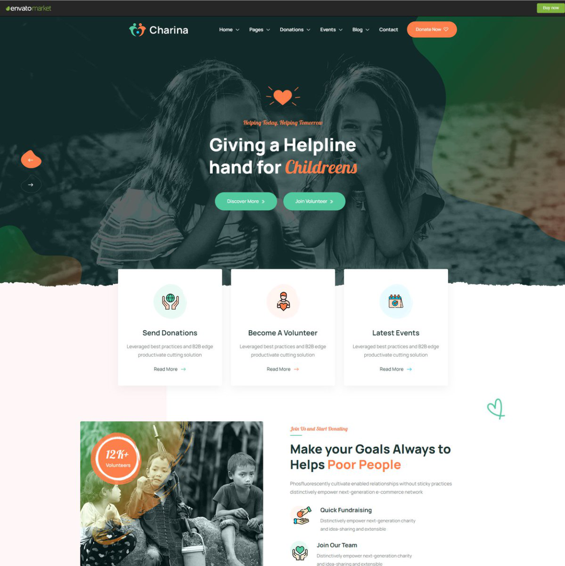 Charina Charity and Nonprofit HTML5 Template